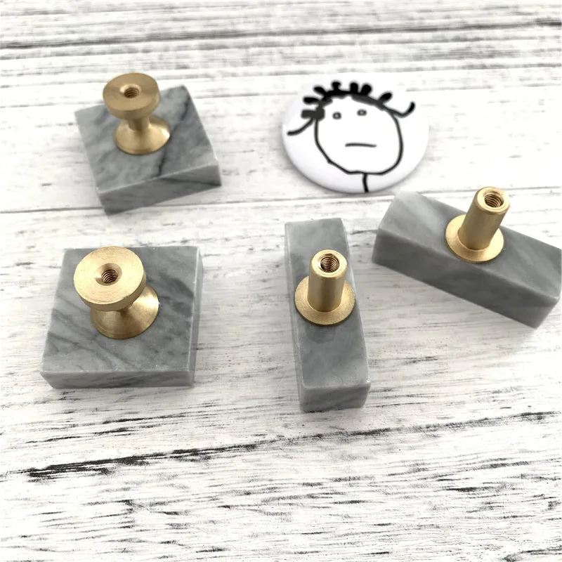 LCH в скандинавском стиле твердая латунь натуральный мрамор ручка для шкафа