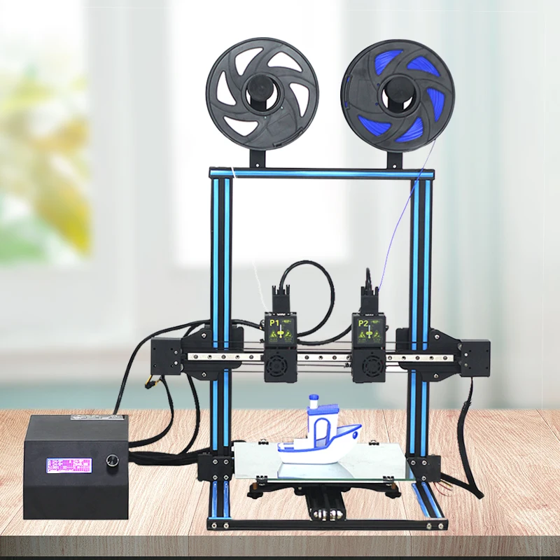 TL-D3 Impresora 3D двухцветный 3d принтер с двумя насадками 300*300*400 мм линейный рельс цифровая 3D печать 4,3 дюймов сенсорный экран