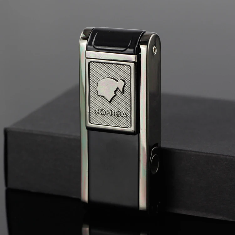 COHIBA прикуриватель сигары зажигалка двойной ветрозащитная Зажигалка пламя Газ