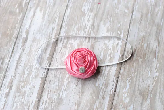 Повязка на голову Стразы с атласными цветами для принцессы повязка девушек