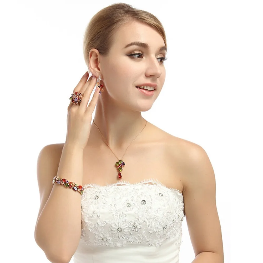 Ожерелье и серьги LUOTEEMI Мона Лиза женские роскошные ювелирные украшения