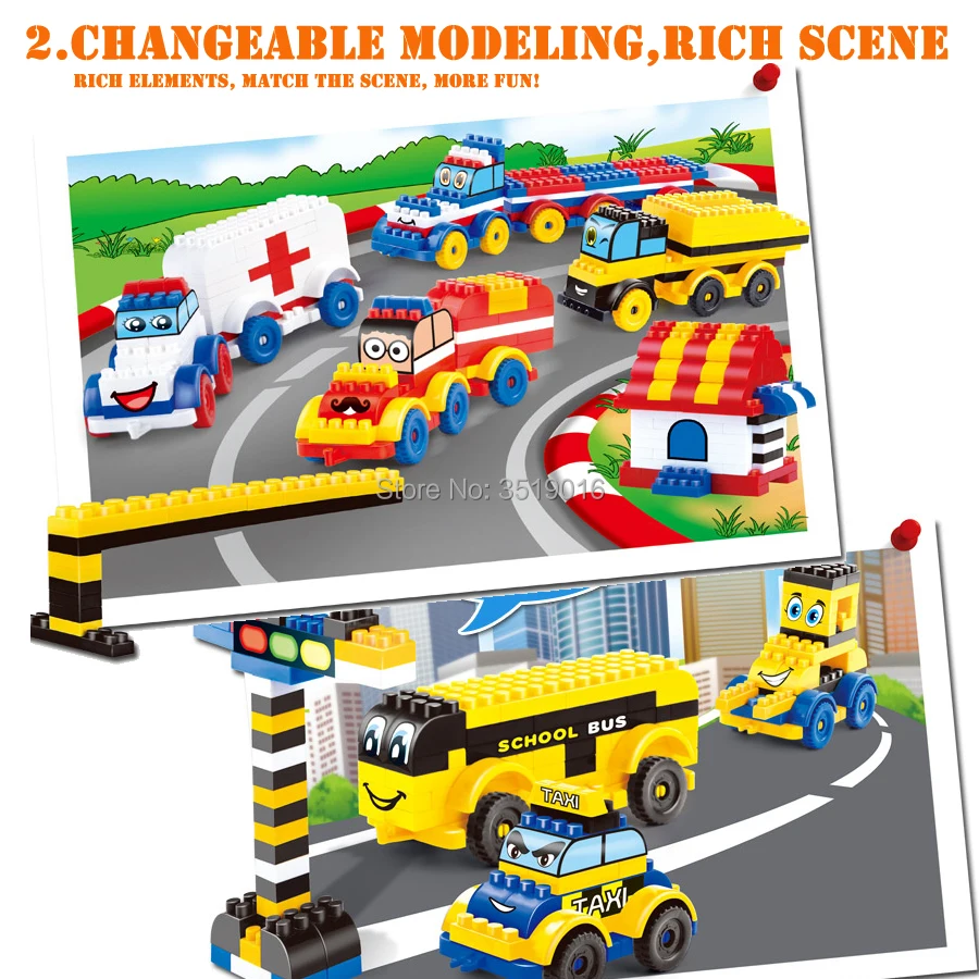 Красочные строительные блоки россыпью креативные кирпичи сделай сам автомобили