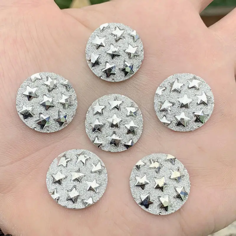 20mm Star Round Resin Rhinestone Crystal Stone beads flatback For DIY Wedding Decoration -B768*5 | Дом и сад