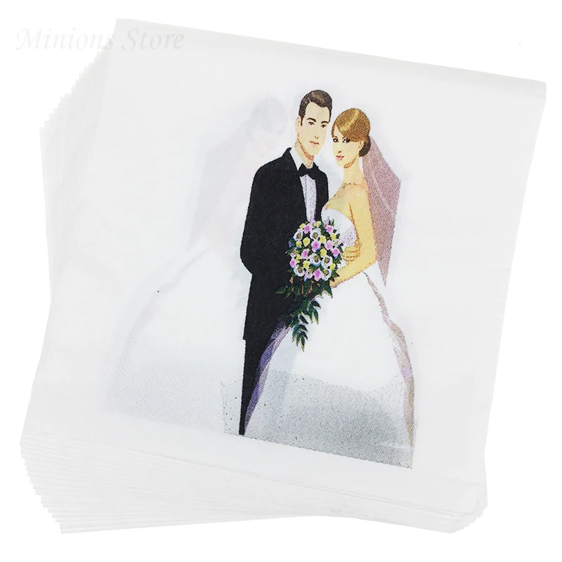 weeding 20 шт./партия, Новые Креативные серебристые золотые бумажные салфетки с пентаграммой, милое полотенце-салфетка для дня рождения, вечерние принадлежности и украшения - Цвет: weeding
