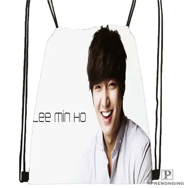 Пользовательский рюкзак Lee Min Ho Actor Drawstring сумка милый детский (Черная задняя часть)