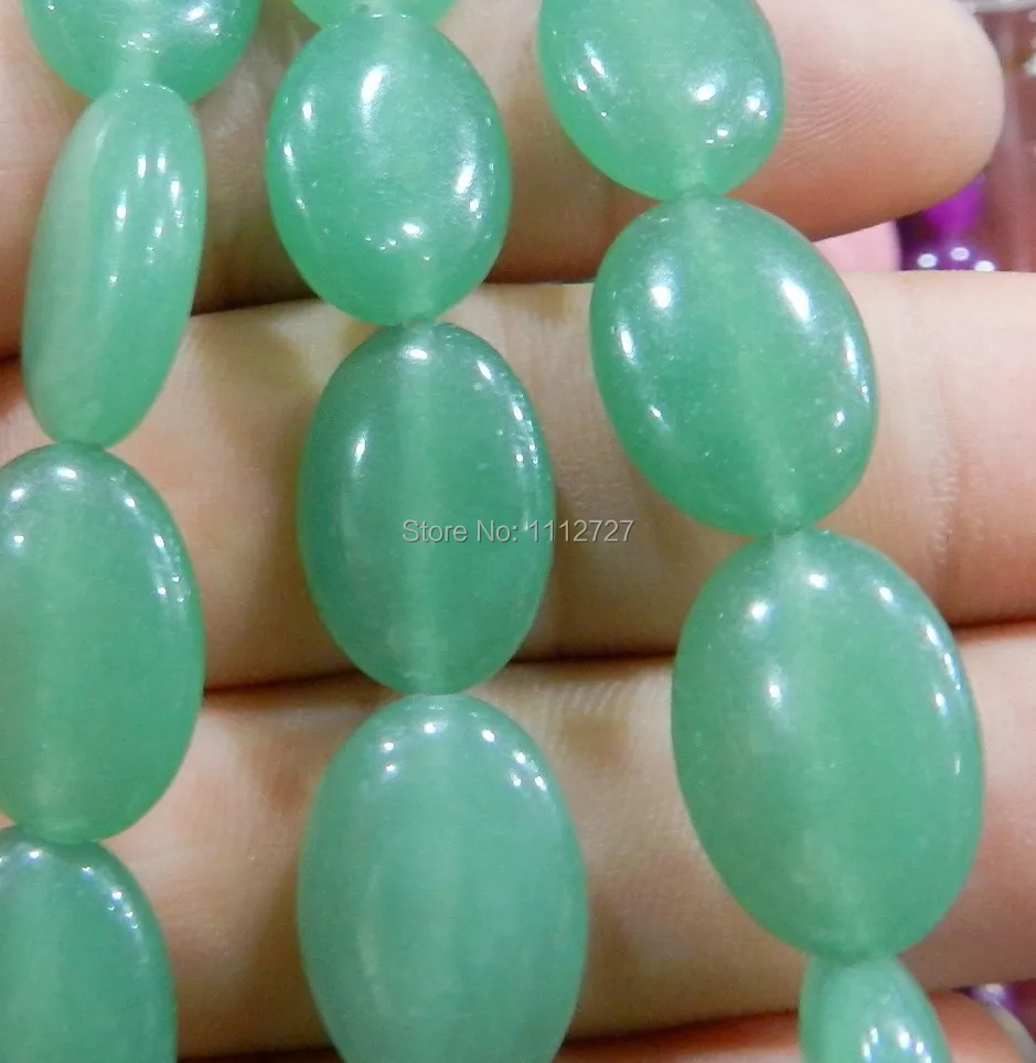 

Wholesale Price Natural Stone New Fashion Style DIY 13x18mm Light Green Aventurine Oval Loose Beads Fashion jewelry 15" GE359