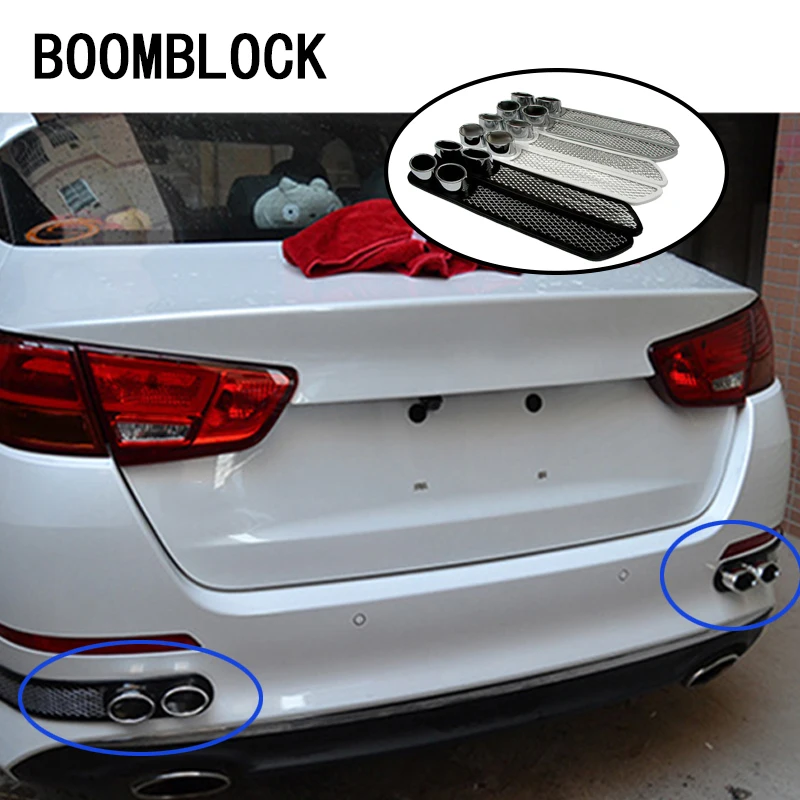 

BOOMBLOCK Car 3D Cool Automobiles carbon Exhaust pipe Sticker For Toyota corolla avensis VW polo passat b5 b6 b7 golf 4 7 5 t5