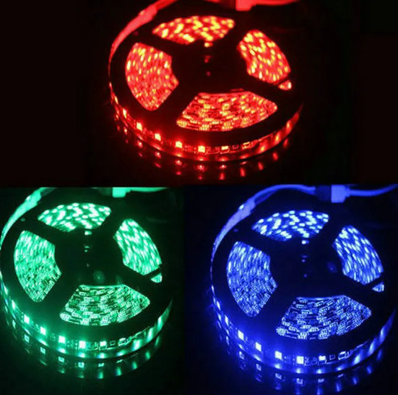 PCB Черный 5 м 5050 300 LED SMD номера Водонепроницаемый DC12V гибкая светлая 60LED/M Дома Грузовик лодка Декора Партии RGB+ 44key controlle