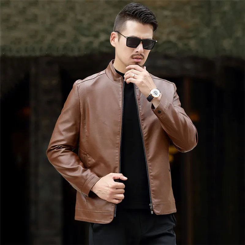 Мужская M 4XL кожаная куртка весна осень 2019 новая мужская модная классическая