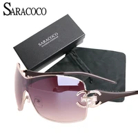 saracoco vintage gradient sunglasses women with package fashion brand designer gold frame oversized sun glasses oculos femininos
