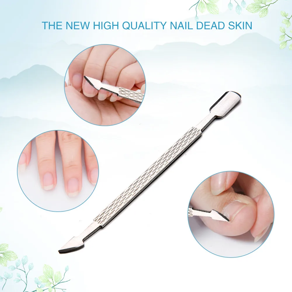 1PC Nail Art Cuticle Pusher 2 Ways Stainless Steel Remover Dead Skin Manicure Tool 2U81018 |