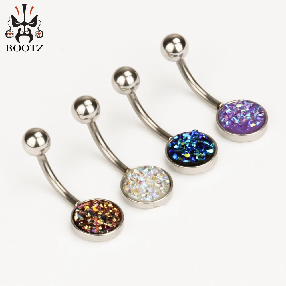 Wholesale Price Popular Stainless Steel Silver Navel Belly Ball Ring Body Jewelry Piercing Mix 5 Colors Total 50PCS | Украшения и