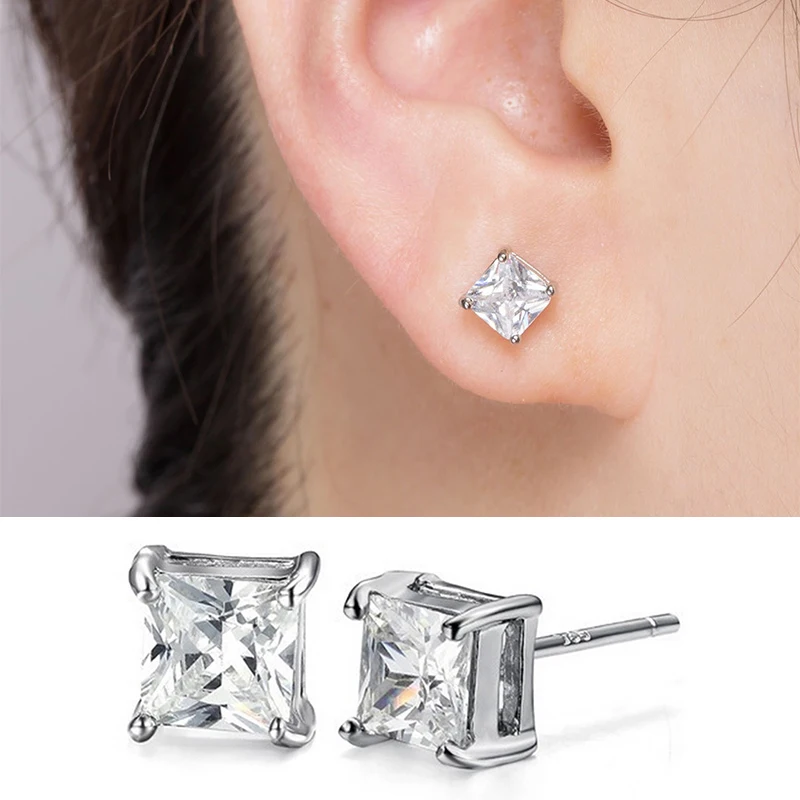 1 пара женские квадратные серьги гвоздики с кристаллами|earrings fashion|fashion earringsearrings