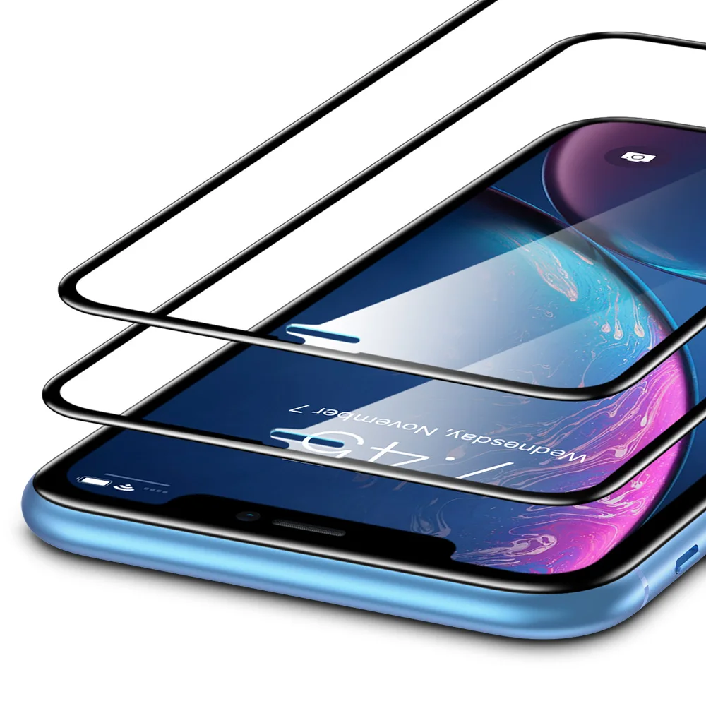 2 шт./упак. ESR Экран среднего класса против царапин для iPhone X XS XR XS максимальное полное покрытие Экран Простая установка Премиум закаленное Стекло пленка