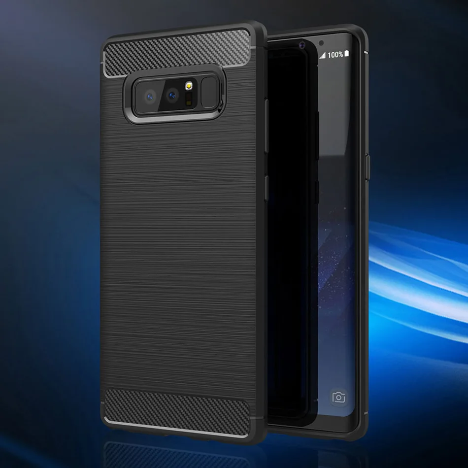 Силиконовый чехол для Samsung Galaxy note 8 из углеродного волокна | Мобильные телефоны и