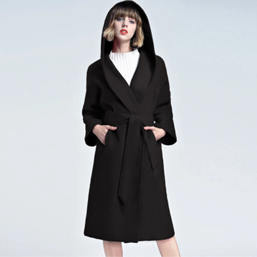 Осень длинные пальто для женщин блузка с ремнем/для офиса Повседневное Винтаж 2019