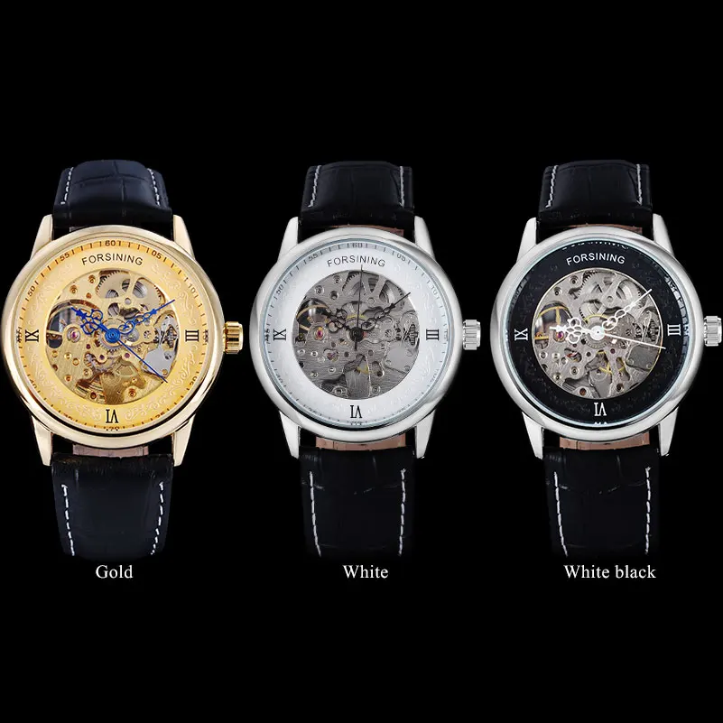 Мужские наручные часы с золотым циферблатом автоматические синим модель A845