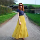 Модная плиссированная шифоновая юбка макси желтая на молнии А-силуэта в пол Женская Винтажная летняя пляжная длинная юбка в повседневном стиле на заказ