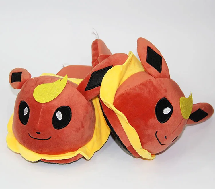 Тапочки унисекс в стиле аниме «Пикачу снорлакс», «Eevee Gengar Dolls»; милые теплые домашние тапочки; Домашние шлепанцы; теплые плюшевые шлепанцы