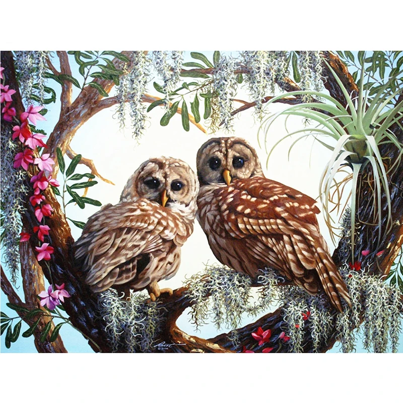 5D алмазная живопись сделай сам вышивка с совами полноразмерная картина из смолы