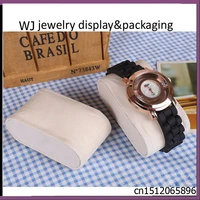 customize beige velvet watch case box winder display cushion pillows bracelet chain stand pillow holder for jewelry presentation