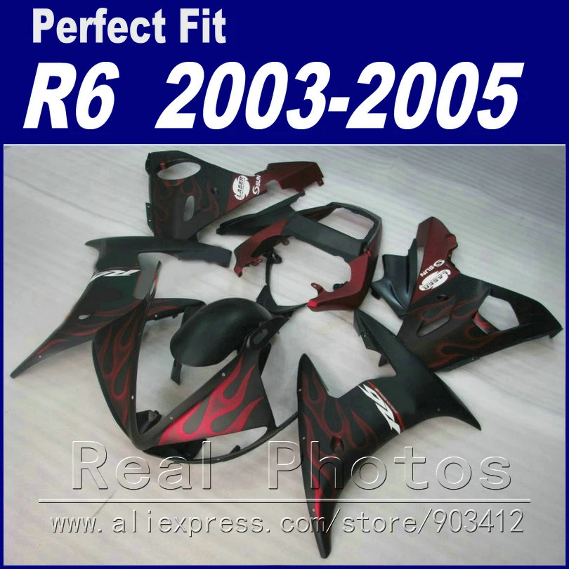 Абсолютно новые детали для мотоцикла YAMAHA R6 комплект обтекателей 2003 2004 2005 Красный