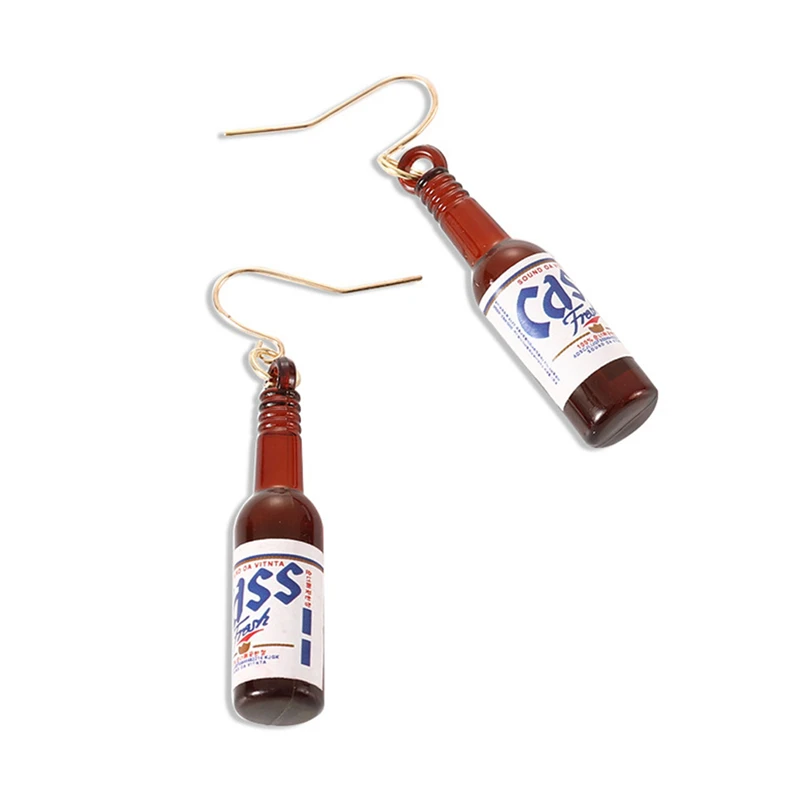 Креативный кулон крючок для бутылки вина серьги модные женские стеклянные