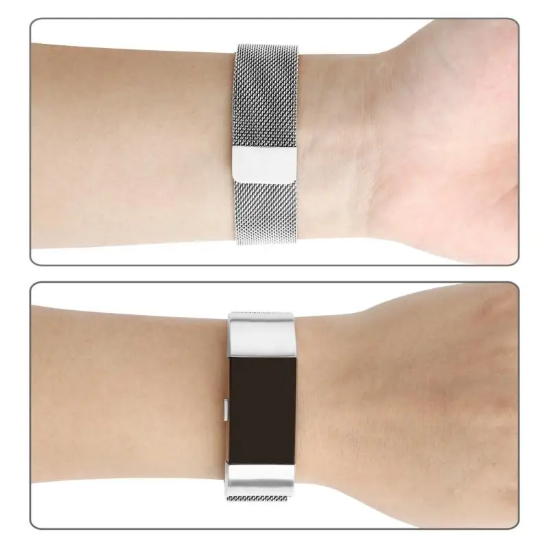 Миланский магнитный ремешок для Fitbit Charge 3 для Charge 2 фитнес-браслет из нержавеющей стали спортивные часы сменный металлический браслет