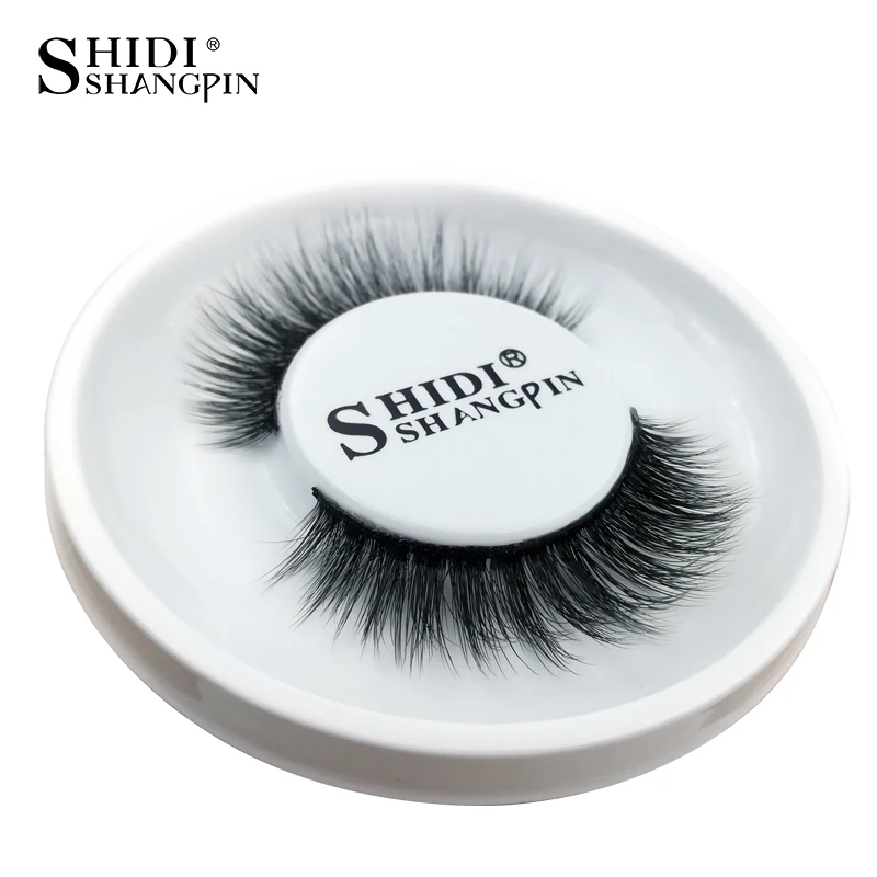 SHIDISHANGPIN 3d mink false eyelashes hand made makeup eyelash natural long extension 1 pair lashes 10 mm #43 | Красота и здоровье