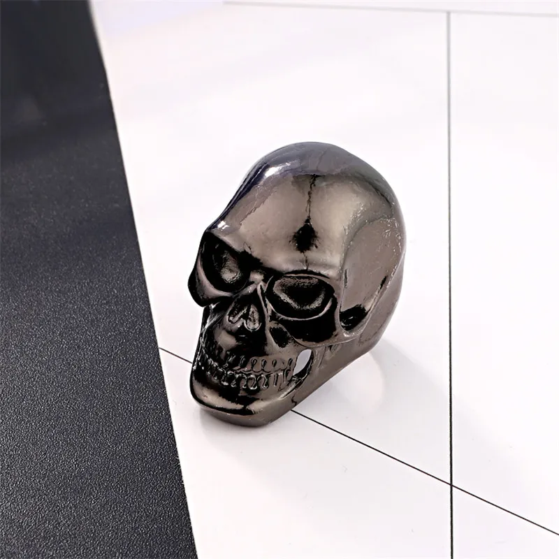 1 пара Панк 3D кольцо скелета для красивых мужчин уникальный пистолет черный цвет