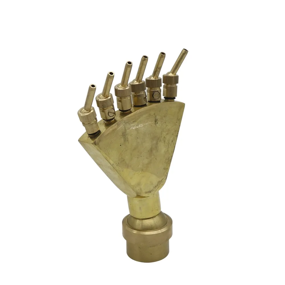 Brass Adjustable 1.5" Phoenix Tail Shaped Fountains Spray Head Scattering Nozzles With Valve Garden Landscape Pond Sprinklers