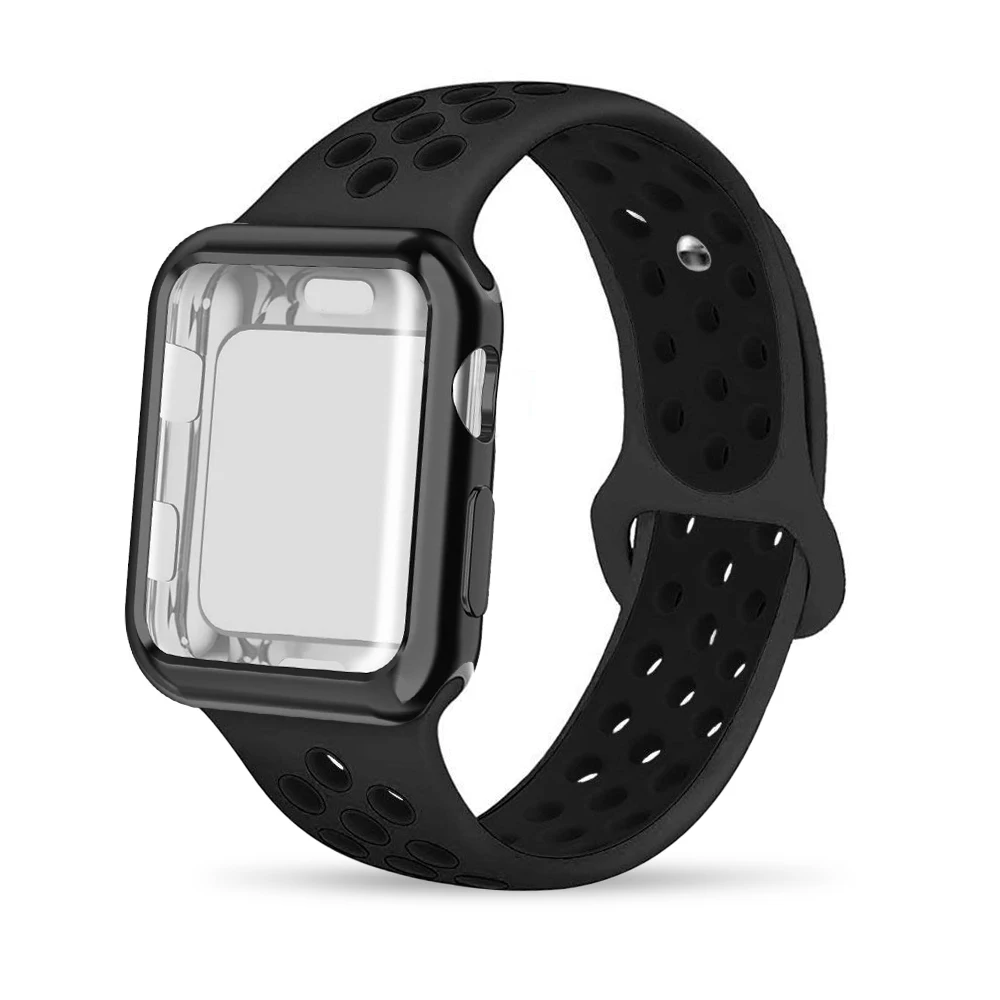 Спортивный ремешок для Apple Watch 38 мм 42 серии 1/2/3 двойные Цвет силиконовые