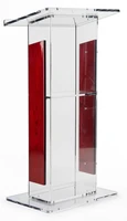 acrylic lectern with panels includes removable shelf on podium surface easy to assemble hardware included 46 h x23 w