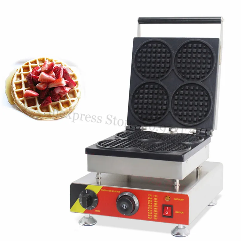 Электрическая вафельница для бургеров 110 В 220 4 круглых мини вафель|mini waffle|round