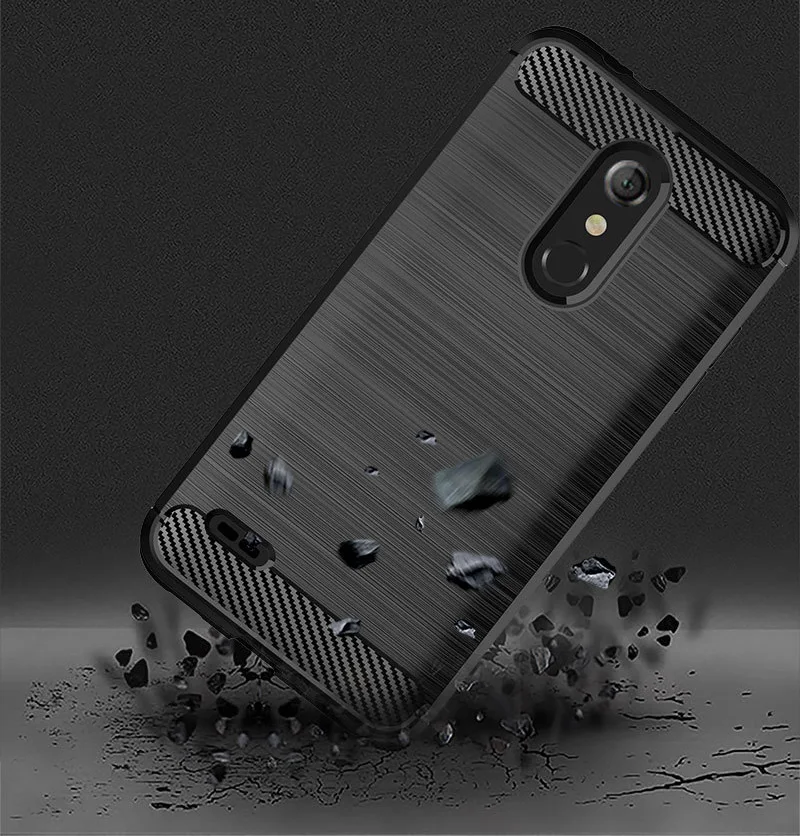 Прочный армированный противоударный чехол из углеродного волокна для LG K30 Phoenix Plus