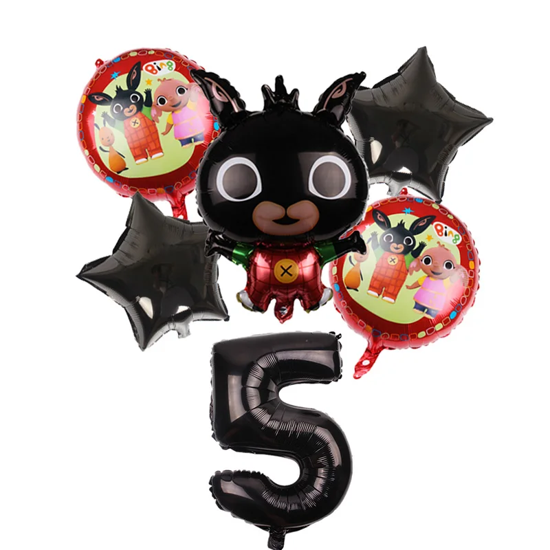 6 шт./лот 73*50 см мультфильм Bing Bunny 32 дюйма фольгированный шар кролик воздушные шары