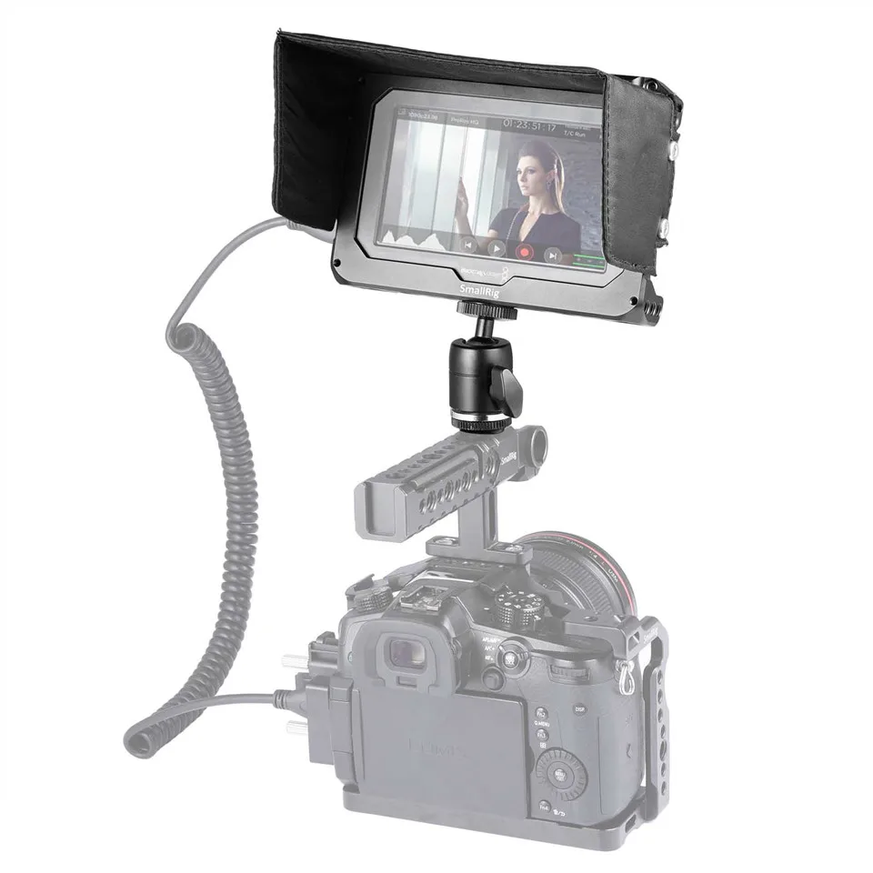 SmallRig монитор клетка комплект для Blackmagic дизайн видео Assist " монитор с HDMI зажим Солнцезащитная шаровая Головка Холодный башмак-1981