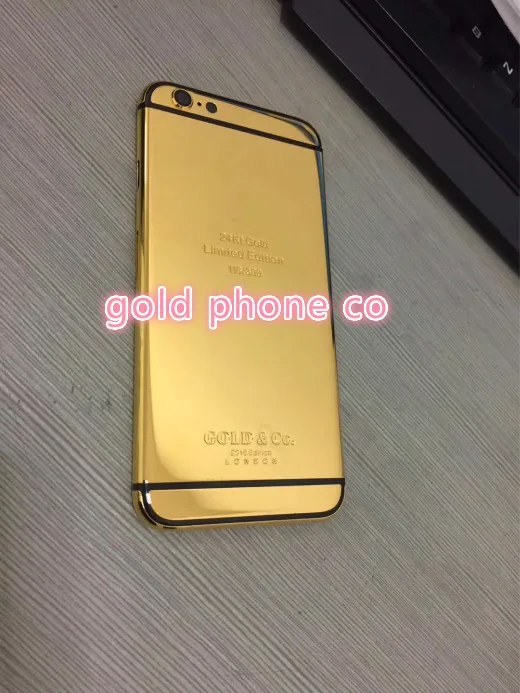 Роскошная задняя крышка для телефона 6/6s plus 24k золотой корпус зеркальный дизайн