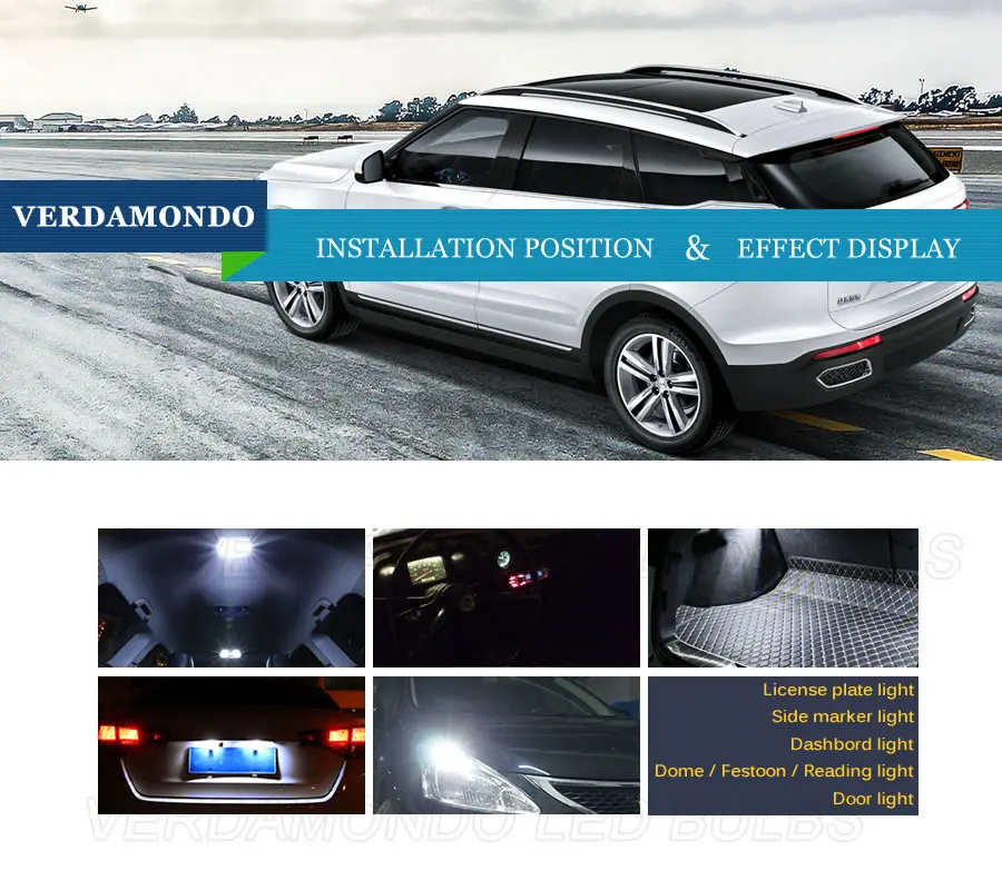 4 шт. BA9S T4W Автомобильный светодиодный лампы 7 2835 SMD Клин боковые габаритные