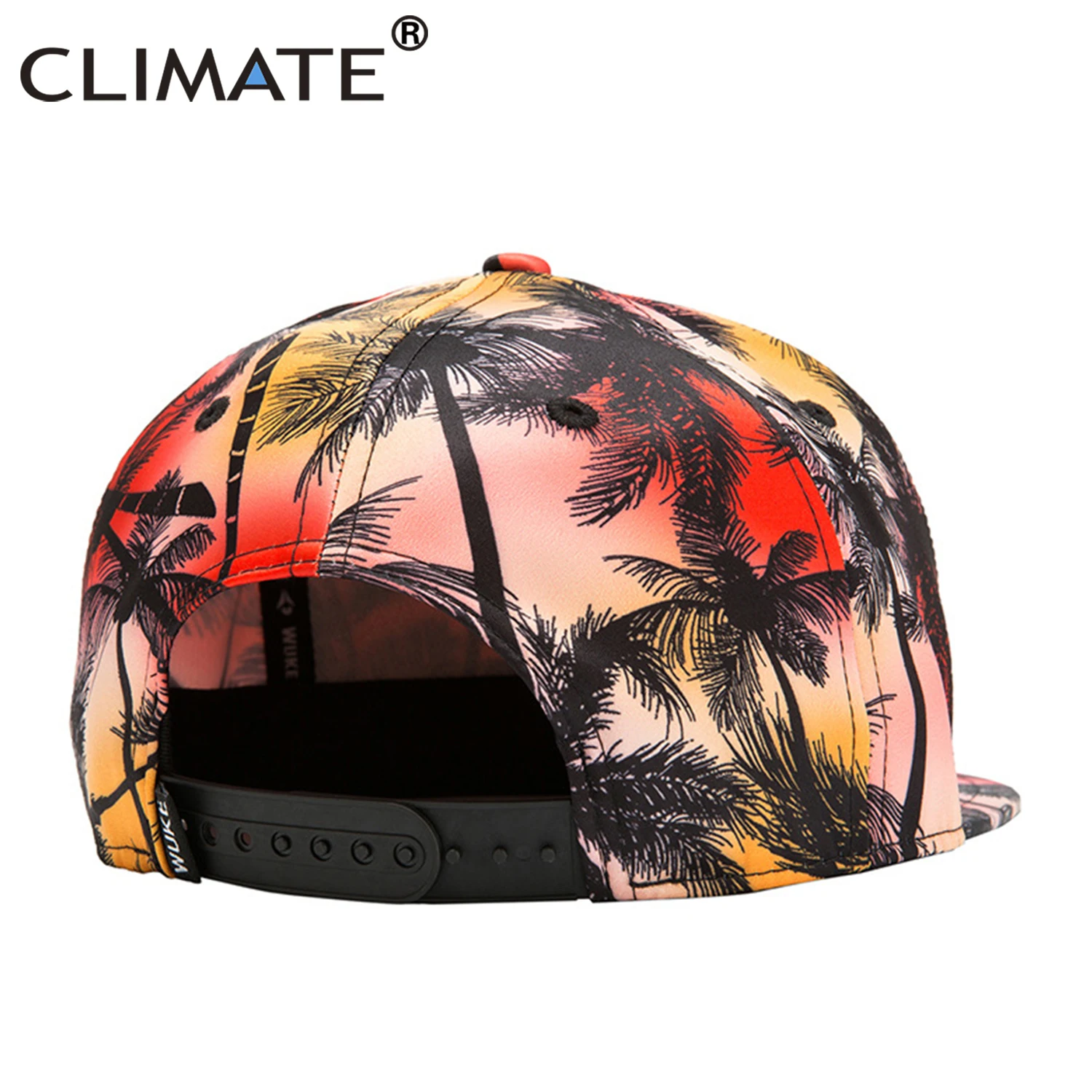 CLIMATE Coconut Tree Hip Hop Snapback Caps Men Seaside Beach Cap Vacation Rapper 3D Printing Street Dancer Dance Hat |