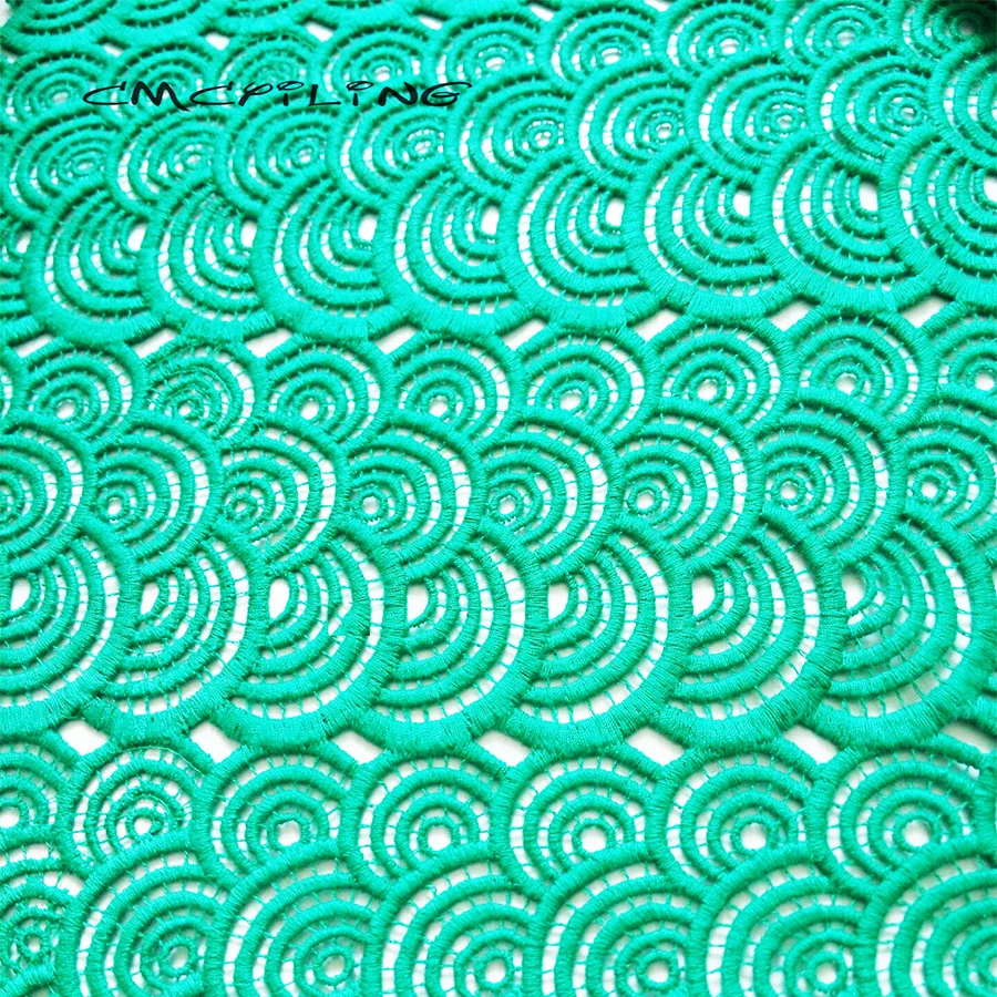 Белая/зеленая кружевная ткань CMCYILING вышитая для одежды шитья юбки платья