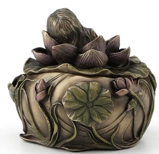 head Arts Crafts deer Anovo decorative arts series cold casting copper technology lotus jewelry box | Дом и сад