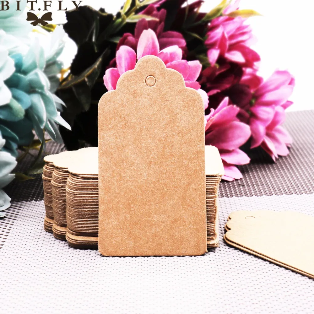 100 шт. прямоугольные бирки из крафт бумаги 3 размера|scrapbooking kraft paper|blank scrapbookspaper tags |