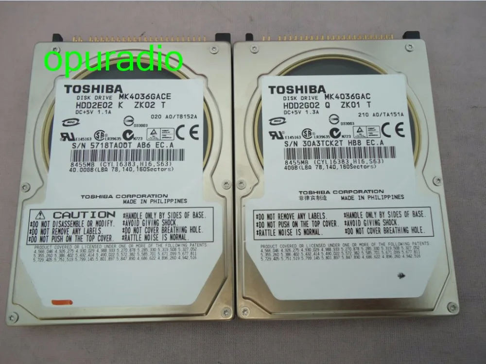 MK4036GAC MK4036GACE диск HDD2E02 2G02 DC + 5V 1.3A/1.1A 40GB 8455MB для mercedes benz автомобильный HDD