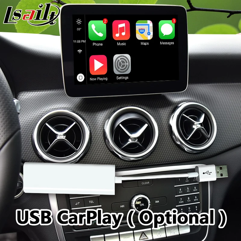 Видеоинтерфейс Lsailt CarPlay и Android для Mercedes Benz GLA NTG5.0 5.4 с GPS навигацией YouTube Netflix Auto|GPS