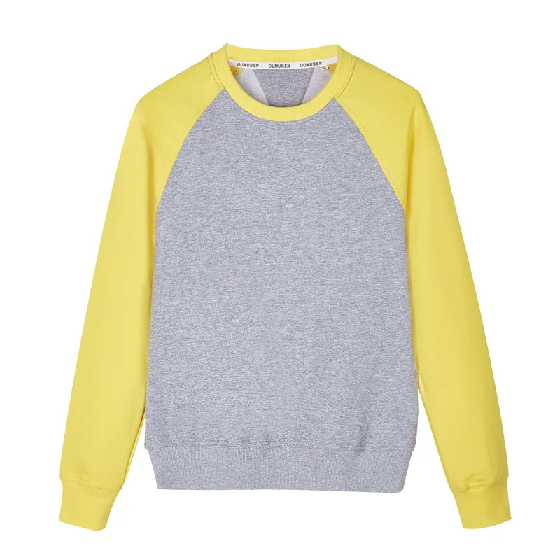 Базовые толстовки для мальчиков флисовый желтый пуловер в стиле пэчворк унисекс