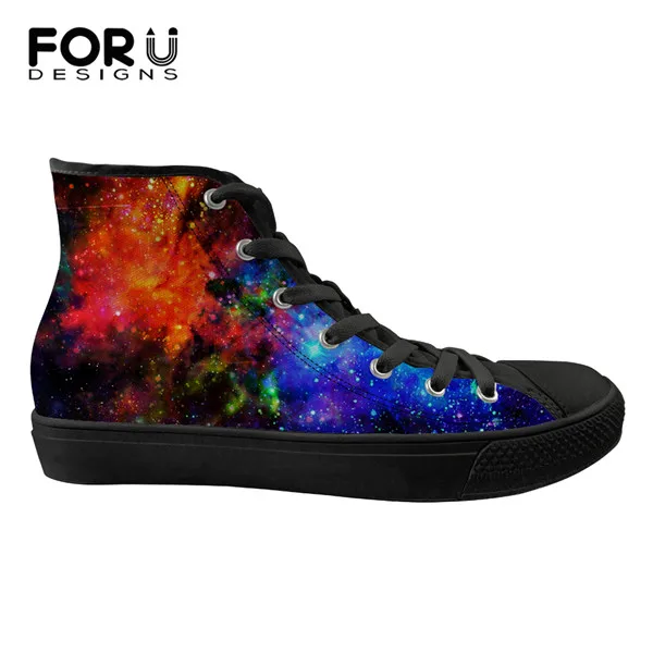 FORUDESIGNS/высокие женские парусиновые кроссовки; повседневная женская обувь на плоской подошве с высоким берцем из вулканизированной кожи; женская обувь на шнуровке; zapatos - Цвет: H10059Z38