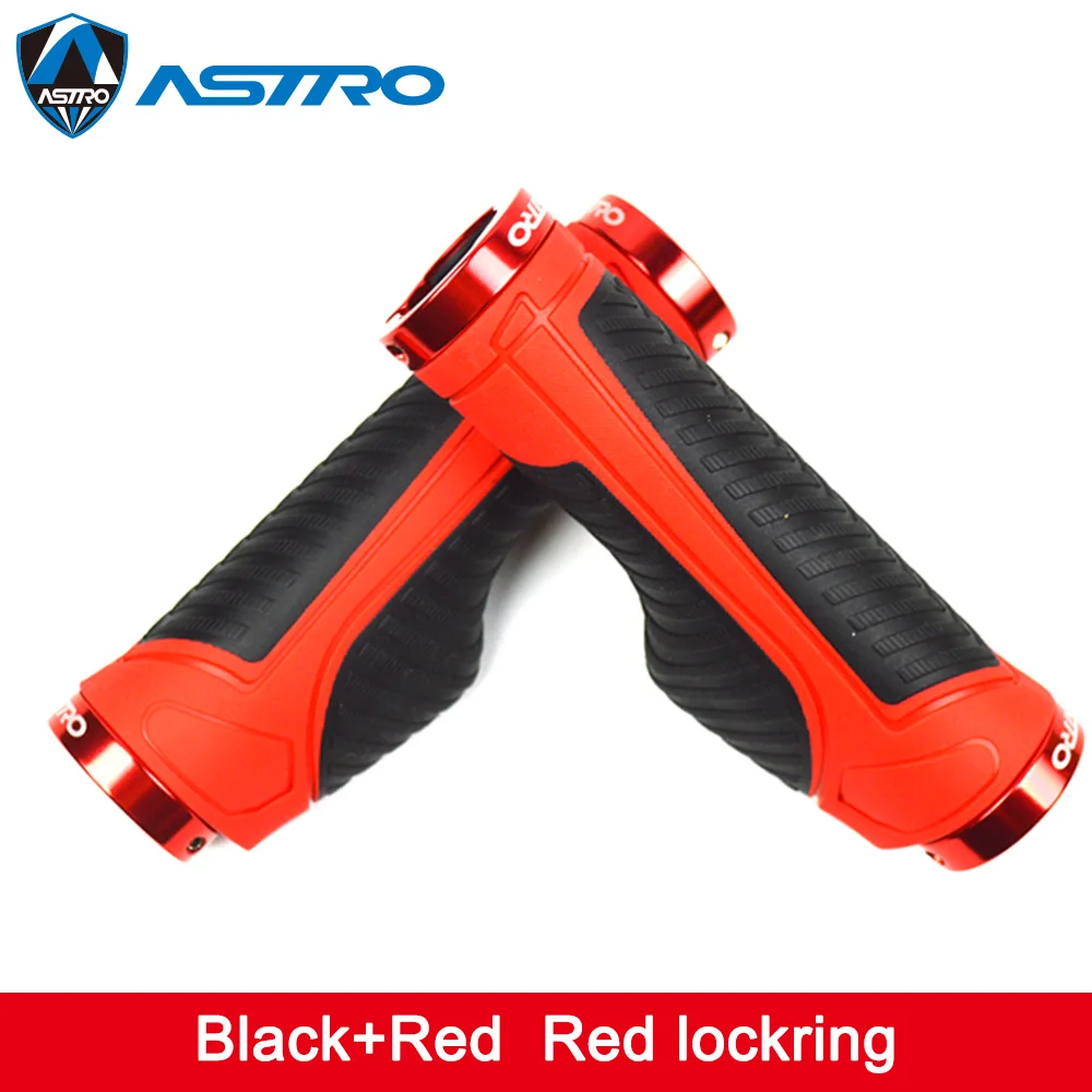 Astro G120 велосипедные ручки, эргономичный конец, крепкое крепление, оба конца, замок, ручка, руль, 6 цветов, тон, держатель, MTB, для езды на велосипеде, для рук - Цвет: Red  Red lockring