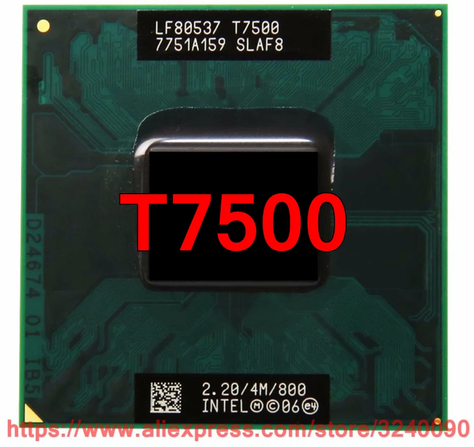 Оригинальный процессор Intel Core Duo T7500 (4 Мб кэш-памяти 2 ГГц 800 МГц FSB) двухъядерный для