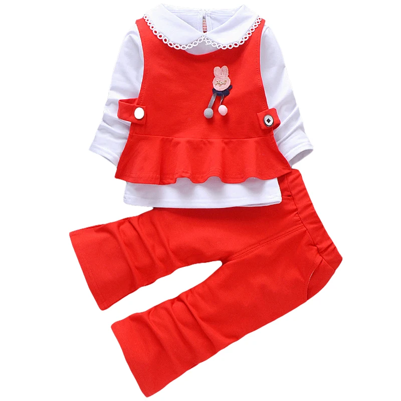 Комплекты одежды для маленьких девочек белая блузка с кружевным воротником и